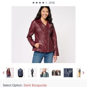Denim and Company Small Leather Jacket in Burgundy